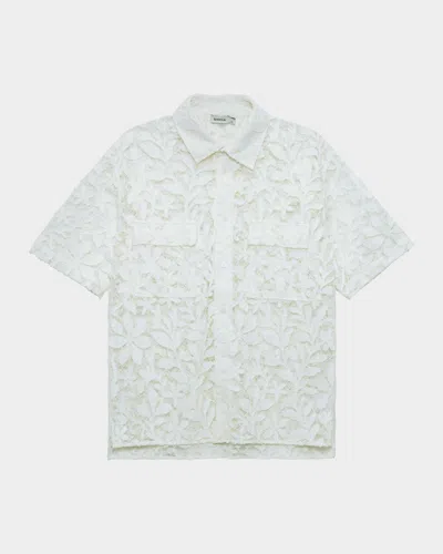 Simkhai Men & Apos;s Alan Cotton Lace Shirt In Green
