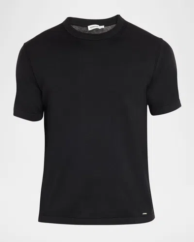 Simkhai Men & Apos;s Duke Silk And Cotton Crewneck T-shirt In Black