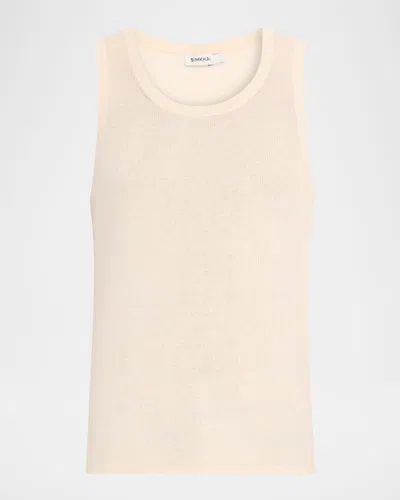 Simkhai Men & Apos;s Elikai Ribbed Cotton Fitted Tank Top In Neutral