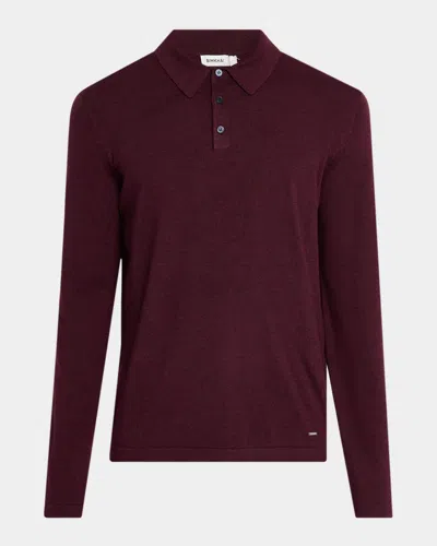 Simkhai Reynolds Long Sleeve Polo In Burgundy