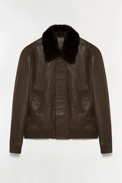 Simkhai Men's Anderson Leather Jacket In Dark Olive In Green