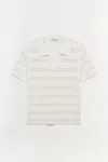Simkhai Men's Calvin Striped Mesh Polo Shirt In Ivory