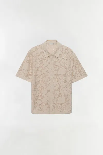Simkhai Men's Conrad Lace Shirt In Sand