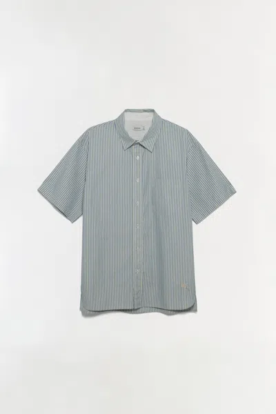 Simkhai Men's Deacon Oversized Shirt In Breeze Stripe In Blue