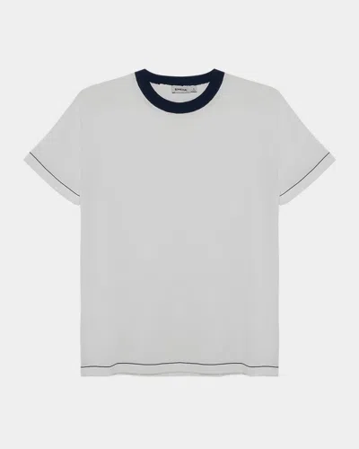 SIMKHAI MEN'S DONAVAN RINGER CONTRAST-TRIM CREWNECK T-SHIRT