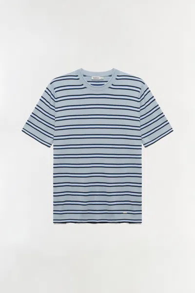 Simkhai Men's Duke Cotton Silk T-shirt In Periwinkle Sky Blubell Multi In Blue