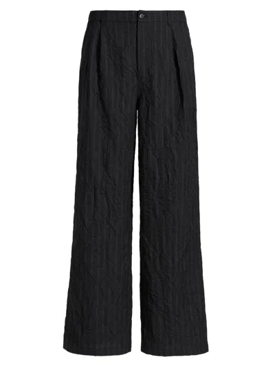 Simkhai Men's Franco Striped Textured Pants In Black
