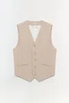 Simkhai Men's George Vest In Natural Linen
