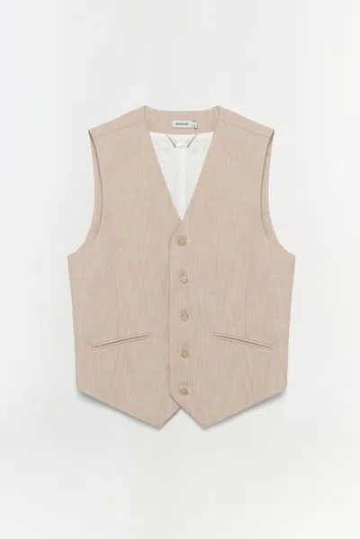 Simkhai Men's George Vest In Natural Linen