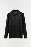 Simkhai Men's Gibson Leather Shirt Jacket In Black In Black