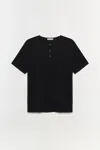 Simkhai Men's Hayes Silk Linen Henley In Black