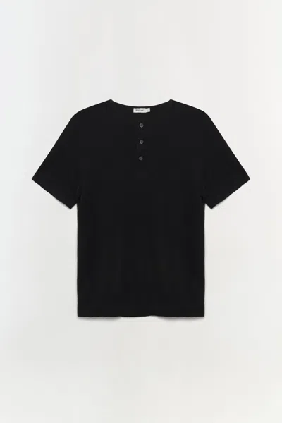 Simkhai Men's Hayes Silk Linen Henley In Black