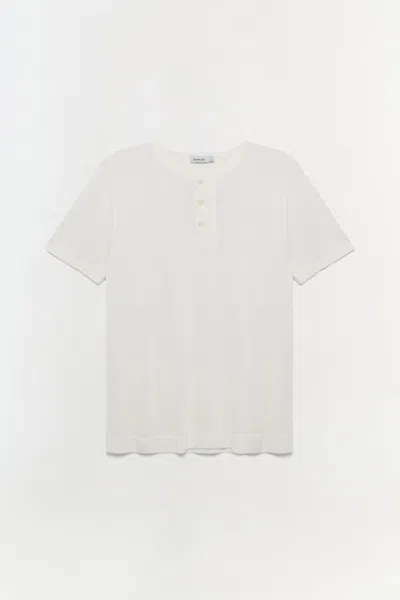 Simkhai Men's Hayes Silk Linen Henley In Ivory