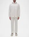 Simkhai Men's Ivan Textured Hooded Overshirt In Cream