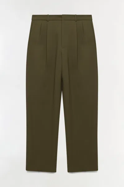 Simkhai Men's Julian Pleated Trouser In Dark Olive In Green