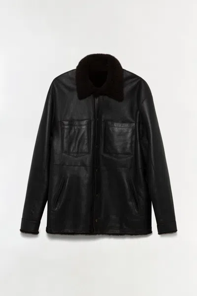 Simkhai Men's Keaton Reversible Shirt Jacket In Chocolate Black