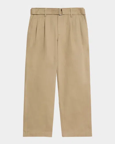 Simkhai Men's Kent Pleated Cotton Trousers In Brown