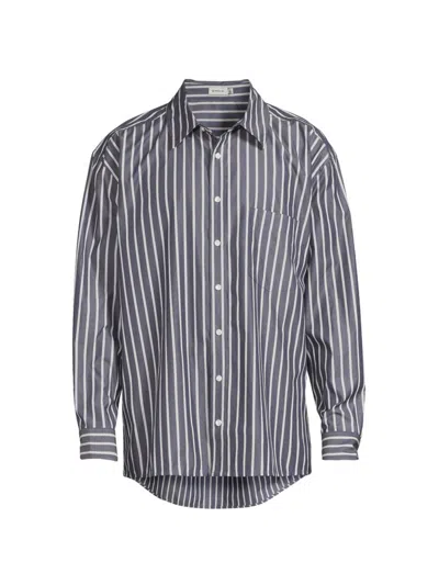 SIMKHAI MEN'S KHAILED STRIPED OVERSIZED SHIRT