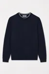 Simkhai Barret Double Layer Crewneck Wool Sweater In Blue