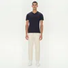 Simkhai Men's Knitted Cotton V Neck In Navy