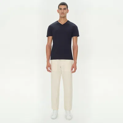 Simkhai Men's Knitted Cotton V Neck In Navy