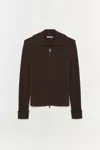 Simkhai Men's Knitted Geoff Cashmere Zip Up Jacket In Chocolate Melange In Brown