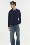 Simkhai Men's Knitted Louis Pop-over In Midnight In Blue