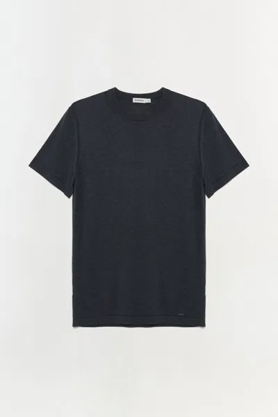 Simkhai Men's Knitted Nathan T-shirt In Charcoal Melange In Gray