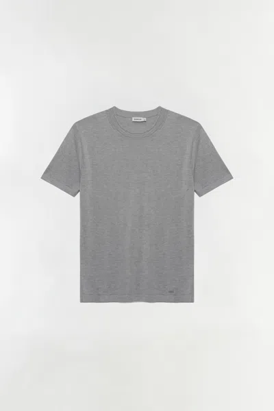 Simkhai Men's Knitted Nathan T-shirt In Heather Grey
