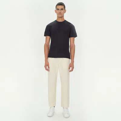 Simkhai Men's Knitted Smooth Cotton Crewneck In Black