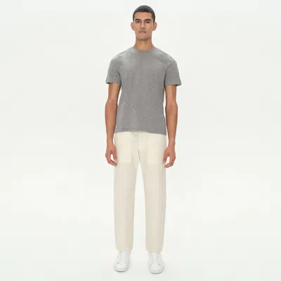 Simkhai Men's Knitted Smooth Cotton Crewneck In Heather Grey In Gray