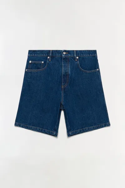 Simkhai Men's Lorcan Denim Pants Shorts In French Blue
