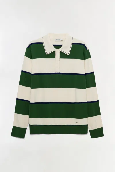 Simkhai Mens Serrano Rugby Stripe Louis Popover Striped Cotton And Cashmere-blend Polo Jumper Xxl In Multi