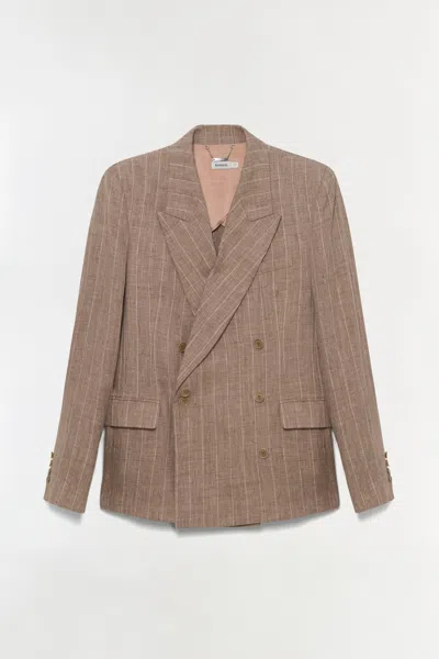 Simkhai Men's Lucas Double Breasted Jacket In Rose In Brown