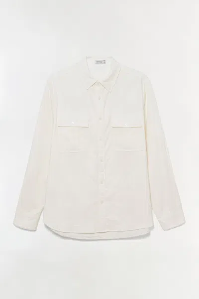 Simkhai Men's Parkes Double Gauze Shirt In White In Neutral