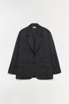 Simkhai Men's Peter Oversized Blazer In Charcoal Stripe In Black
