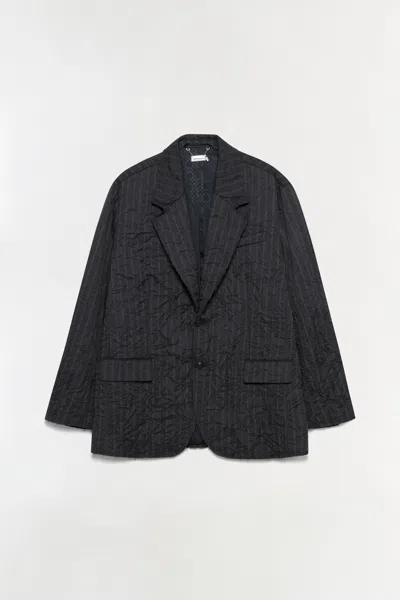 Simkhai Men's Peter Oversized Blazer In Charcoal Stripe In Black