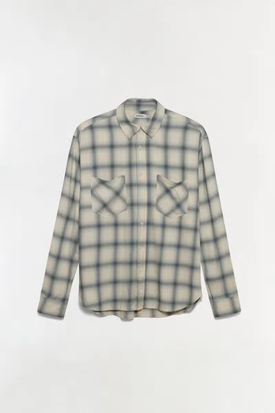 Simkhai Men's Rennick Plaid Shirt In Ivory Plaid In Gray