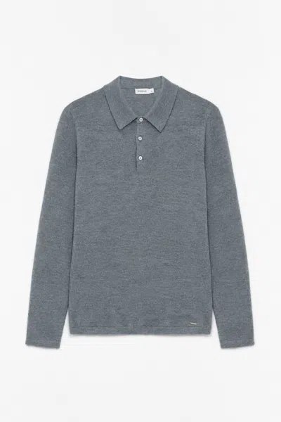 Simkhai Men's Reynolds Knit Polo Shirt In Charcoal Melange In Gray