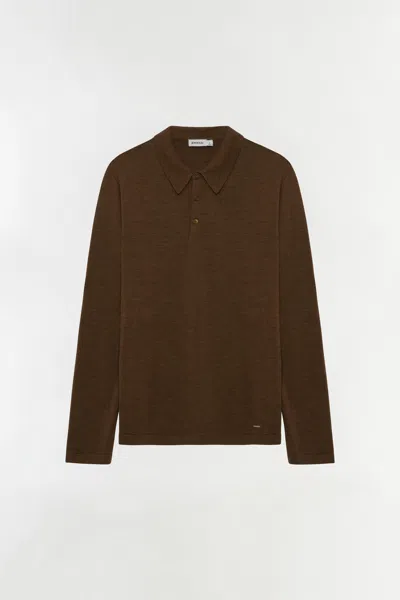 Simkhai Men's Reynolds Knit Polo Shirt In Otter Melange