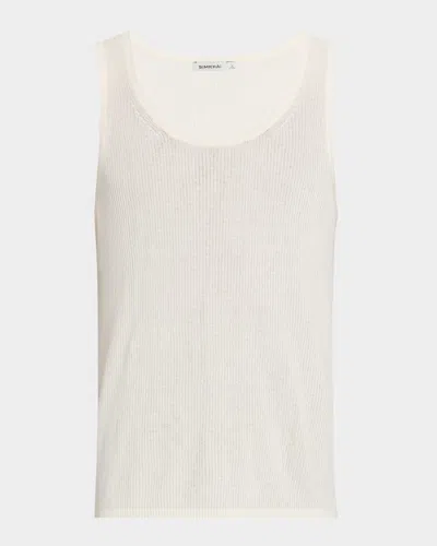 Simkhai Men's Ribbed Tank Top In Ivory