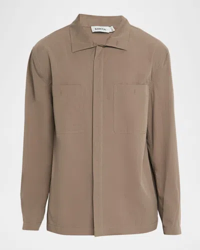Simkhai Men's Sean Relaxed-fit Shirt Jacket In Brown
