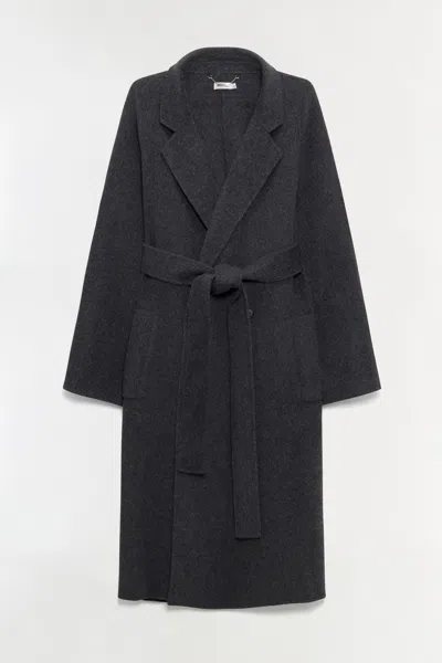 Simkhai Men's Sutton Double Breasted Wool Coat In Dark Charcoal In Gray