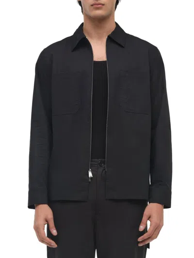 Simkhai Men's Thatcher Cotton-blend Zip-front Carpenter Jacket In Blue