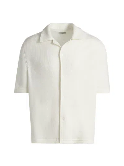 Simkhai Men's Troy Rib-knit Shirt In White