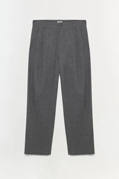 Simkhai Men's Wide Leg Falcon Pleated Wide Leg Pants In Charcoal Melange In Gray