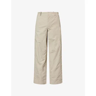 Simkhai Mens Fossil Nicolas Straight-leg Tech Woven Trousers In Brown