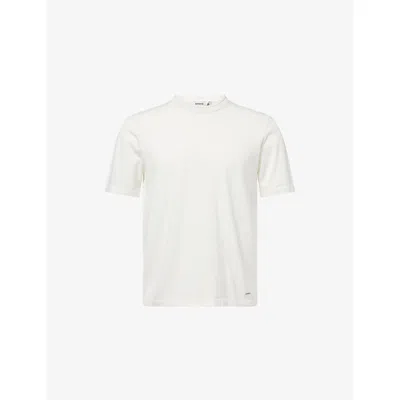 Simkhai Mens White Duke Crewneck Silk-blend T-shirt