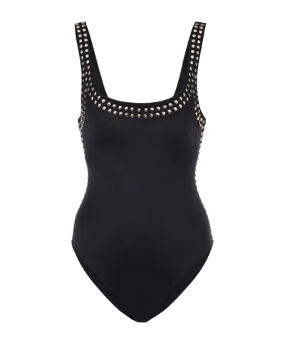 Simkhai Mercedes Studded Swimsuit In Black