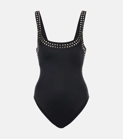 Simkhai Mercedes Studded Swimsuit In White